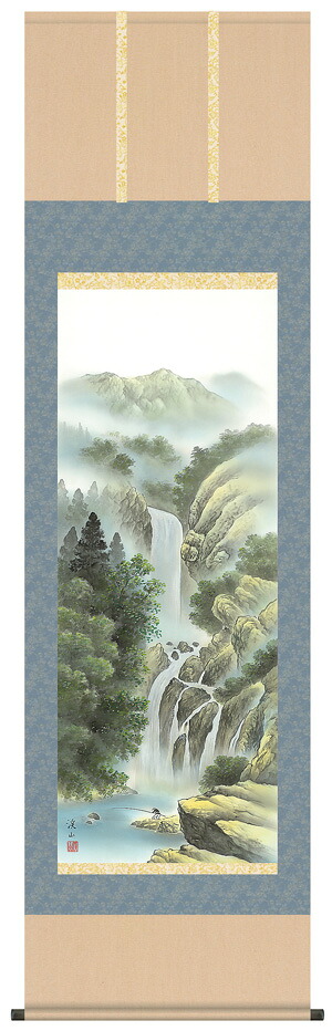 掛け軸 受注生産 / 四季賞翫 夏 瀑布清冽 伊藤 渓山 山水画  納期最短で約１５日程 