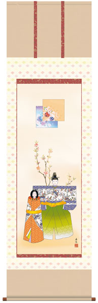 掛け軸 / お雛さま 立雛 西尾 香悦