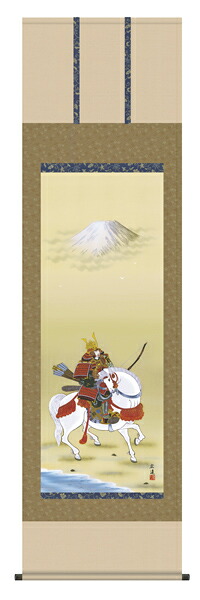 掛け軸 / 馬上武者 田中 広遠 端午の節句 こどもの日 初節句
