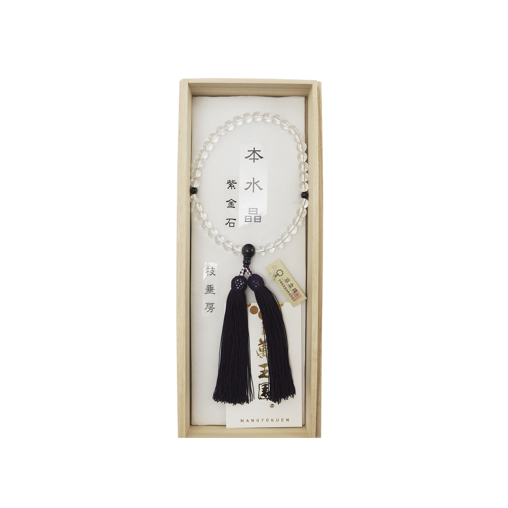 本水晶 紫金石仕立て 枝垂房