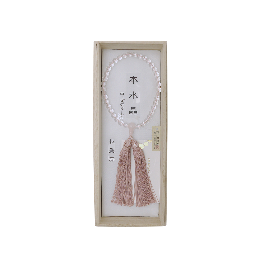 本水晶 ローズクオーツ仕立て 枝垂房