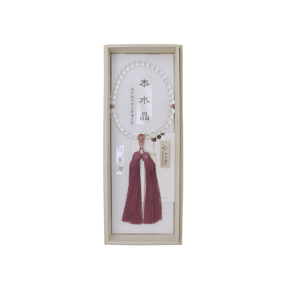 本水晶 ストロベリークオーツ仕立て 枝垂房