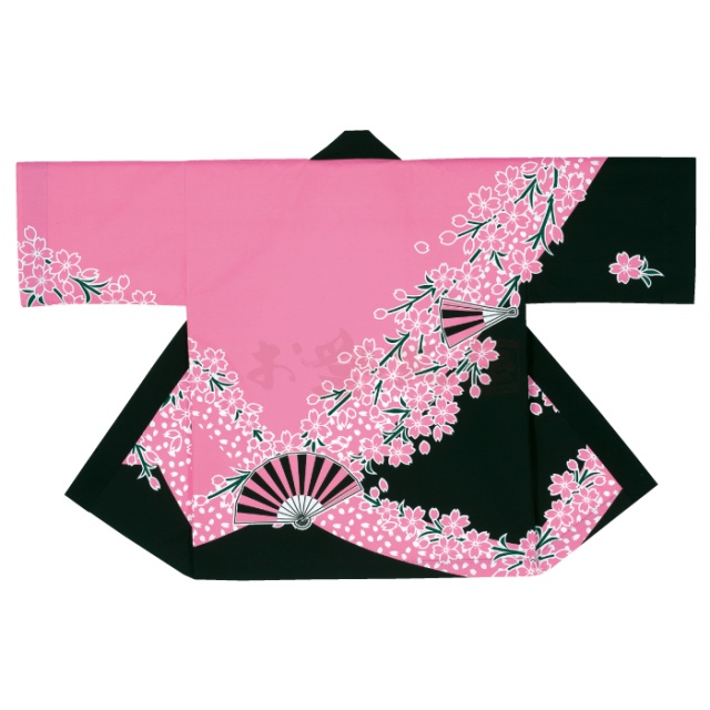 衣装関係・お祭り関連 / 半纏(はんてん・法被・はっぴ）・特殊染　ピンク桜柄