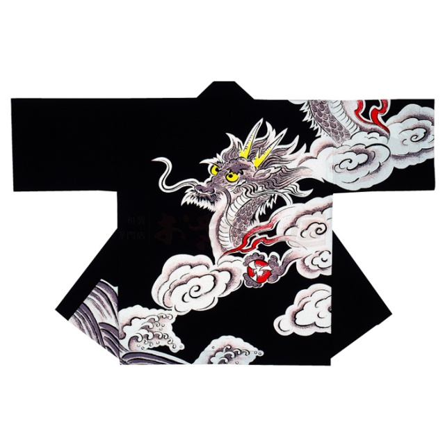 衣装関係・お祭り関連 / 半纏(はんてん・法被・はっぴ）　黒地龍柄