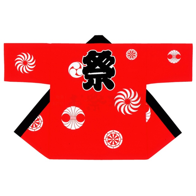 衣装関係・お祭り関連 / 子供半纏(はんてん・法被・はっぴ）　赤地白抜き柄