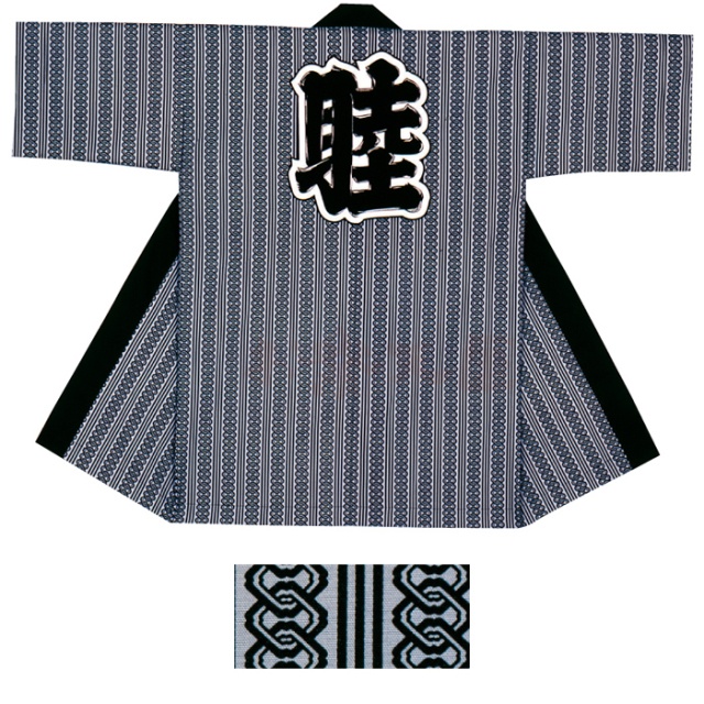 衣装関係・お祭り関連 / 長半纏(はんてん・法被・はっぴ）　濃紺吉原つなぎ柄