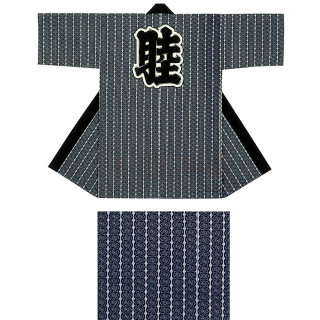衣装関係・お祭り関連 / 長半纏(はんてん・法被・はっぴ）　濃紺柄源氏車