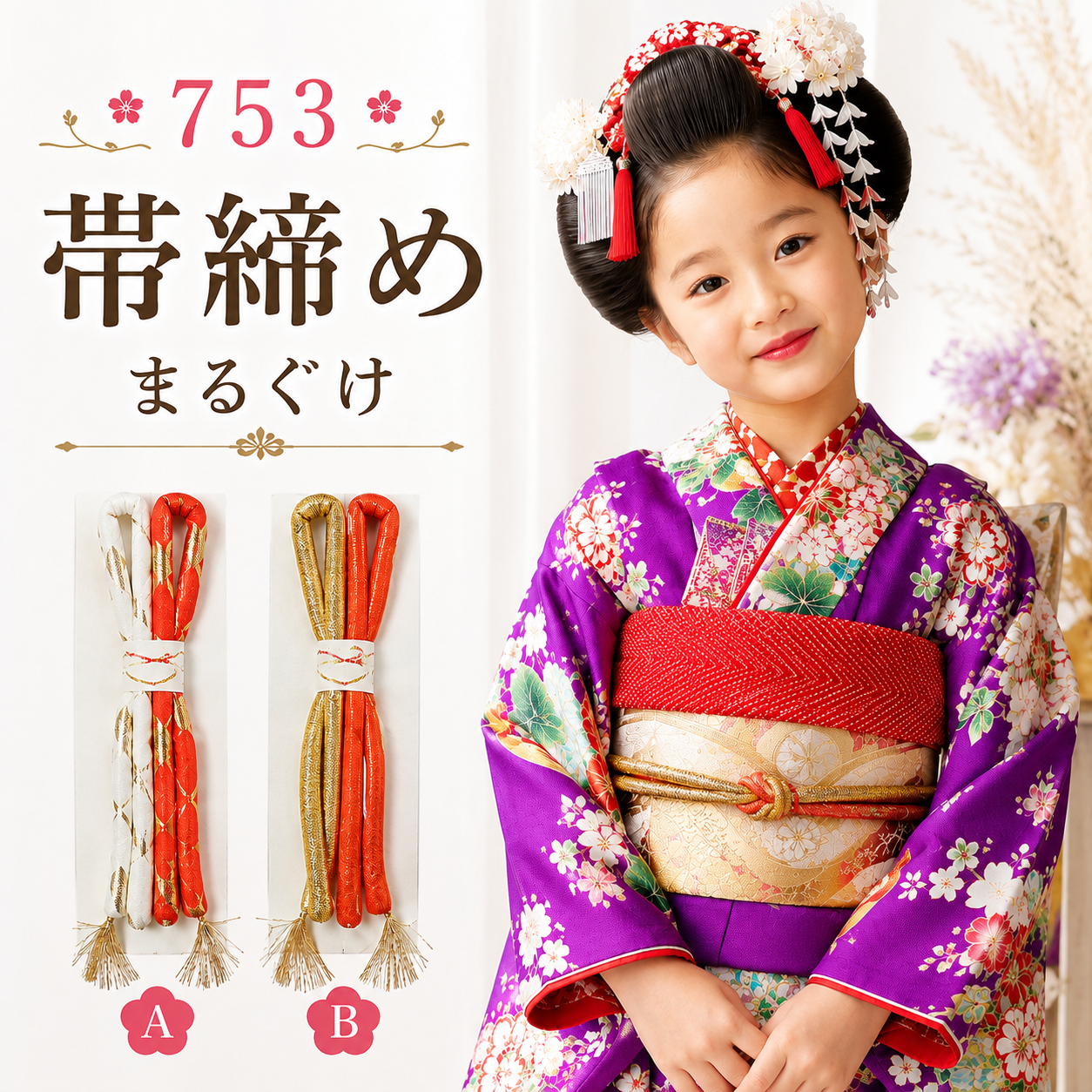 七五三帯〆/753 丸ぐけ 帯締め単品
