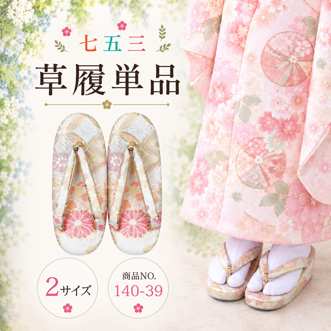 七五三草履/七五三 草履単品５歳 ７歳 M L NO.140-39