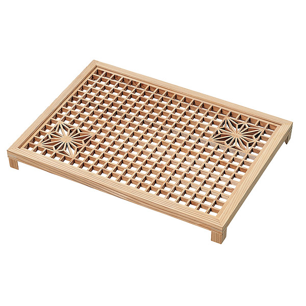 組子 / 42cm 日本製 WA-ZEN 和膳 麻の葉 日本古来の伝統的な建具制作の技術である を用いた和膳 トレイ です。 お急ぎの場合はお問い合わせください 秋田杉 無垢