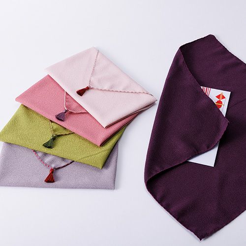 袱紗 / ふくさ 化粧箱入り 慶弔両用 ポリエステル 紫 ローズ ワカバ パープル ピンク 冠婚葬祭 結婚式 葬儀 法事 ギフト ちりめんふくさ