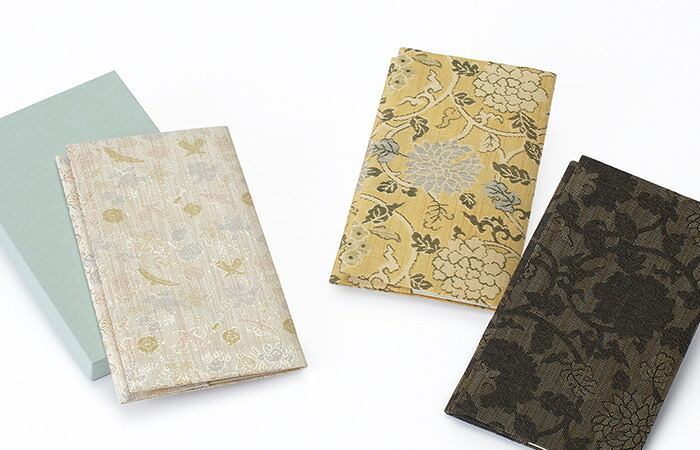 金封ふくさ / 袱紗 京錦 花唐草 絹 京錦金封ふくさ 化粧箱入り グレー ホワイト クリーム 金封入れ 結婚式 葬儀 法事 冠婚葬祭 フォーマル ギフト