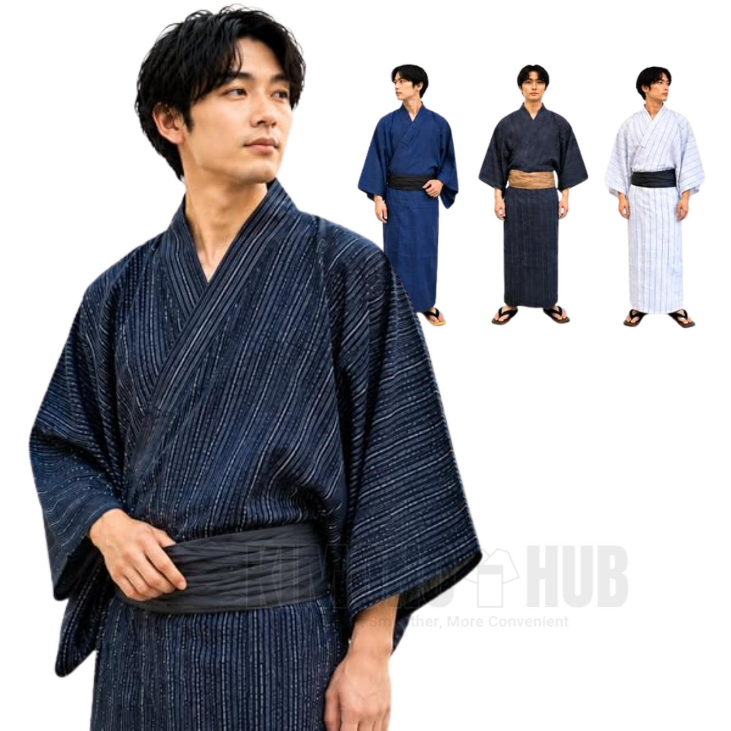浴衣 / メンズ浴衣 しじら織り 綿麻 男性用浴衣 単品 M L サイズ