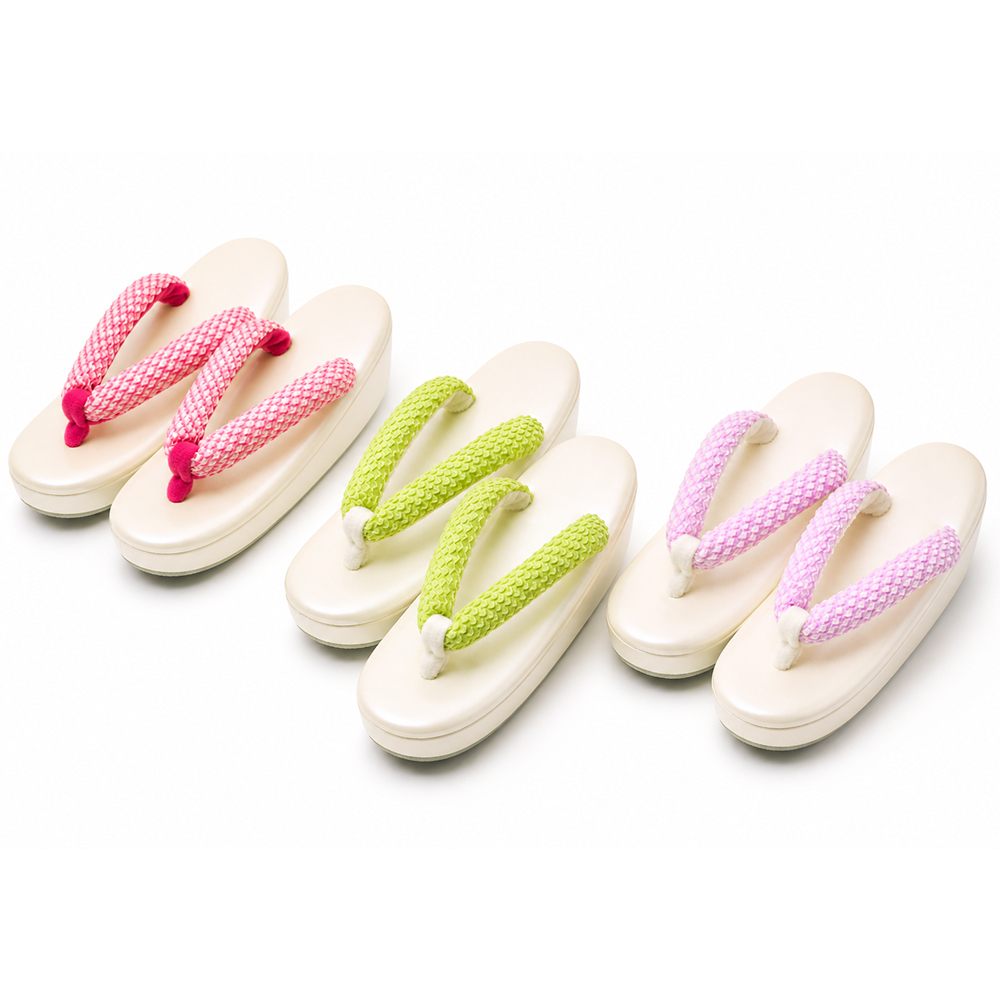 子供用 ちりめん鼻緒草履  全3色